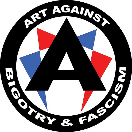 Art Against Bigotry and Fascism - red, white, blue